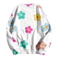 thumbnail image 5 of Trendfront Womens Floral Embroidered Sweatshirts Crewneck Long Sleeve Colorful Flower Pattern Casual Loose Fit Pullover Tops, 5 of 5