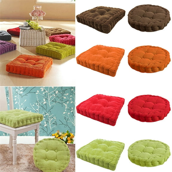 Ludlz Solid Round/Square Seat Cushion, Tufted Thicken Pillow Seat Soft Corduroy Chair Pad Tatami Floor Cushion for Yoga Meditation Living Room Balcony Office Outdoor