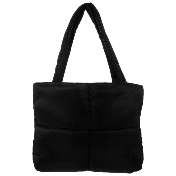 Bolso de mano con estampado de cuadrícula, bolso de mano acolchado para mujer, bolso de hombro sencillo, bolso de mano suave de diseño simple, bolso acolchado para mujer