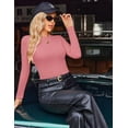 thumbnail image 2 of Ekouaer Womens Long Sleeve Shirts Crew Neck Stretchy Fitted Ribbed Tops Basic Base Layer Soft Thermal Undershirts Tee, 2 of 6