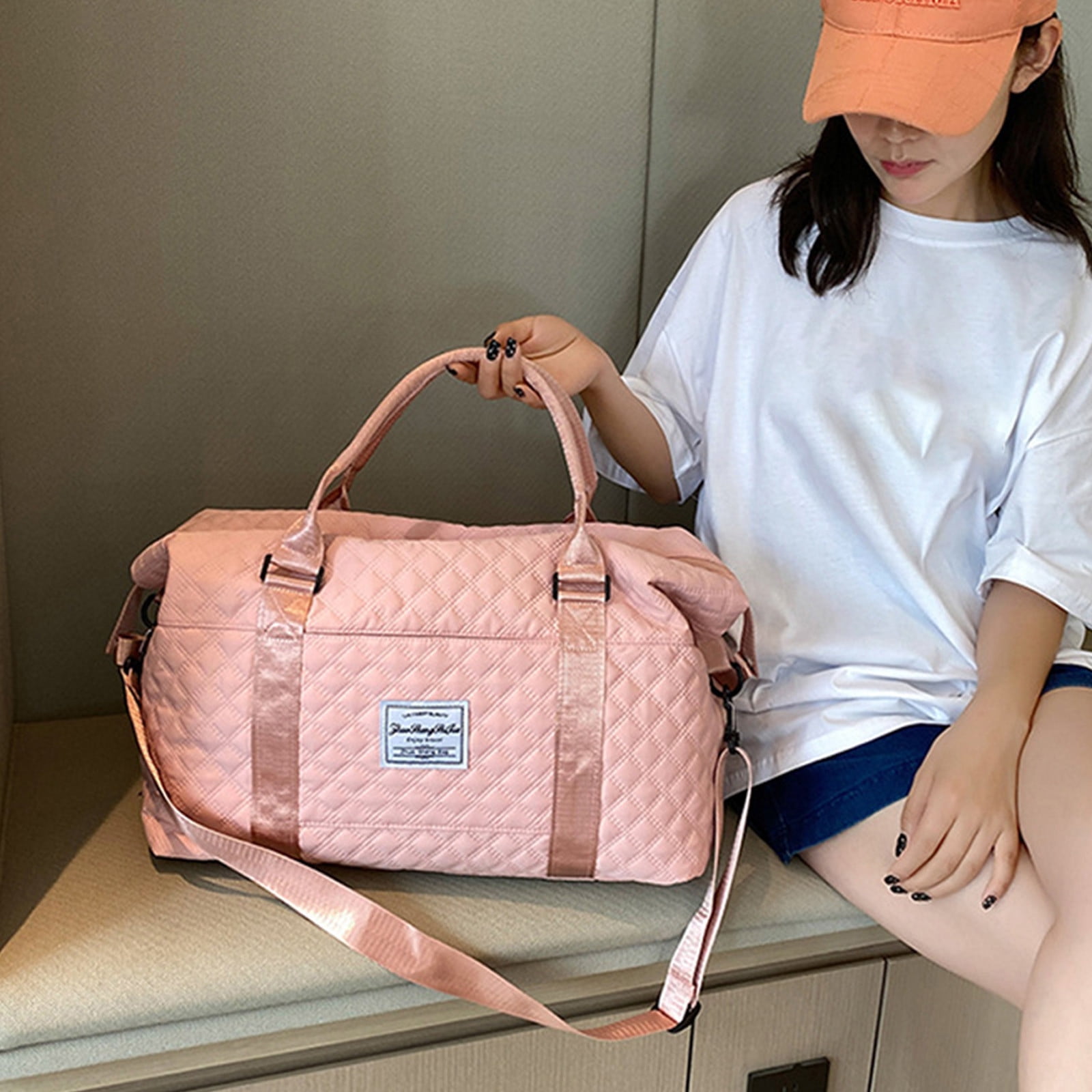 SLYNSHome Travel Duffle Bag For Women, Sport Gym Tote Bag With Toiletry Bag, Large Carry On Overnight Bag For Women Girls Travel, Gym Bag For Labor And Delivery Bag