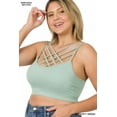 thumbnail image 3 of TheLovely Women & Plus Comfort Seamless Crisscross Front Strappy Bralette Sports Bra Top with Removable Pads, 3 of 4