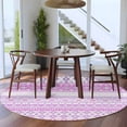 thumbnail image 4 of Round Area Rug 8 Ft, Purple Pink Boho Washable Non-Slip Circle Carpet for Living Room/Bedroom, Vintage Ethnic Tribe Abstract Art Collection Low-Profile Large Area Rugs for Indoor, 4 of 7