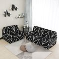 thumbnail image 2 of Funda de Sofá Elástica, Funda de Sofá con Una Funda de Almohada para Sofás, Sillón de Dos Plazas, Muebles Universales para Sala de Estar (Ramas Blancas Negras, Grande), 2 of 10