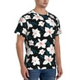 thumbnail image 2 of Vsdgher Lilies Flowers Print Men's Dry Fit Mesh Athletic Shirts Moisture Wicking Tennis T-Shirt Tops, 2 of 9