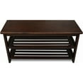 thumbnail image 7 of CONSDAN Shoe Bench Rack for Entryway, USA Grown Hickory Shoe Rack Bench, Wooden Bench with Shoe Storage for Entryway, Entrance Hallway, Bedroom, Living Room, 3-Tier, Extra-Large, 7 of 7