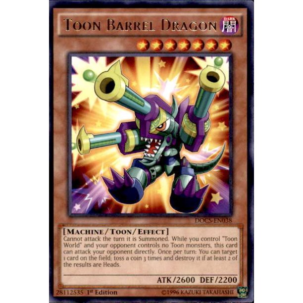 Yugioh Dimension Of Chaos Toon Barrel Dragon Docs En038 Walmart Com