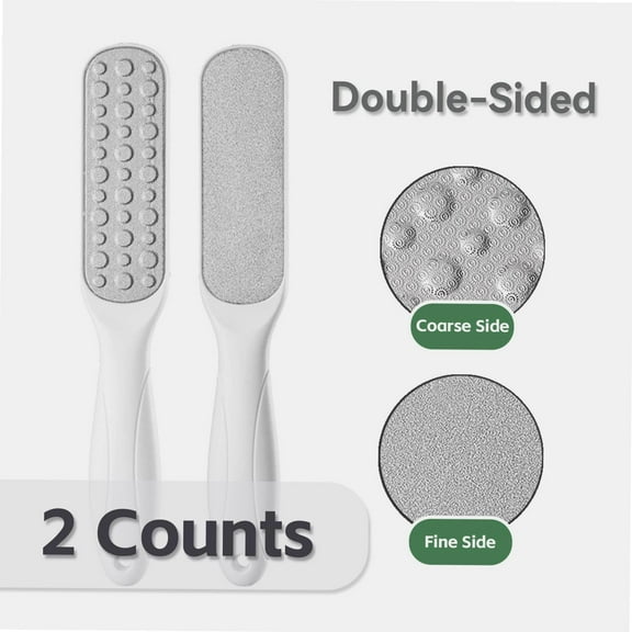 2 Counts Foot Files,Callus Remover,Double-Sided,Salon Immediately Reduces calluses and Corns to Powder for Instant Results,Removes Damaged and Hard Skin,Safe Tool