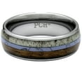 thumbnail image 4 of Deer Antler Ring Wedding Band Tungsten Turquoise Koa Wood 8mm Comfort Fit 7-13 (10), 4 of 6