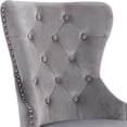 thumbnail image 5 of Foredo Velvet Dining Chairs Set of 2, Elegant Upholstered Side Chair with Tufted Back and Solid Wood Legs, Kitchen Chairs for Dining Room Living Room, Light Gray, 5 of 8