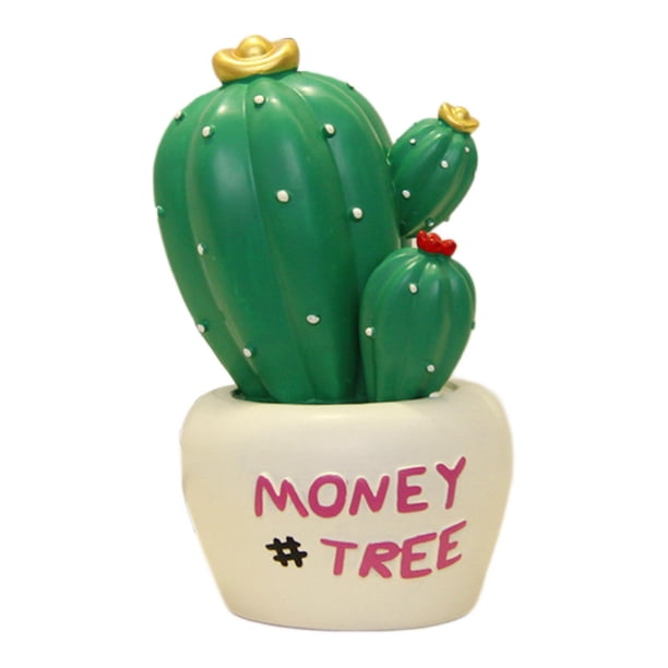 Estatua de árbol del dinero, adorno para maceta, decoración del hogar, plantas de resina novedosas en maceta Estilo C