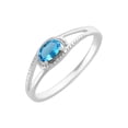 thumbnail image 2 of 925 Sterling Silver 6X4 Mm Oval Cut Natural Swiss Blue Topaz Gemstone Silver Jewelry Womens Ring, 2 of 2