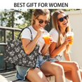 thumbnail image 5 of Pioneer Flower Floral Print Pattern Large Capacity Fashion Luxury Tote Handbag, Laptop Compatible Daily Work Bag, 15.7"x13"x5.1", 5 of 5