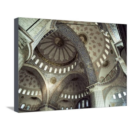 Interior of the Blue Mosque (Sultan Ahmet Mosque), Unesco World Heritage Site, Istanbul, Turkey Stretched Canvas Print Wall Art By John Henry Claude