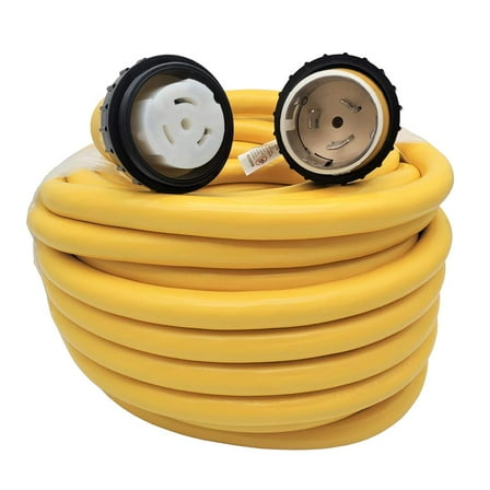 Parkworld 61902 Marine Shore Power Extension Cord 50 AMP SS1-50P to SS1-50R, Marine Shore Power Cord SS1-50 male to female 50A 125V (75FT)