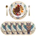 thumbnail image 5 of Ryvnso Owl on Tree Pattern Round Plate Mats Dining Table Placemat Set of 4 for Holiday Decoration, 5 of 7