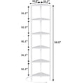 thumbnail image 2 of 6-Tier Corner Bookshelf with LED Light,Corner Shelf for Small Space, Narrow Display Stand Storage Rack, Living Room, Bedroom, Pure White V1BS05BW006L, 2 of 4