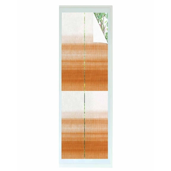 Window Privacy Film Orange White Ombre Stained Glass Window Film Decorative Sun Block Window Cover Farmhouse Retro Simple Striped Art Window Clings Static Adhesive Sticker for Bathroom 17.7"x78.7"