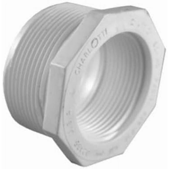 Charlotte Pipe Reducer Bushing Mpt X FPT 2" X 1-1/4" White Schedule 40 PVC