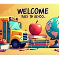 thumbnail image 4 of Welcome Back to School Banner Colorful Decorations Backdrop Background for Classroom Party Supplies Photography Props School Event Decor, 4 of 4
