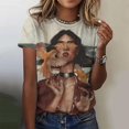 thumbnail image 3 of Camisetas con estampado de personajes de dibujos animados para mujer, ropa Harajuku Vintage de manga corta, cuello redondo, Top divertido, ropa femenina de gran tamaño, 3 of 5