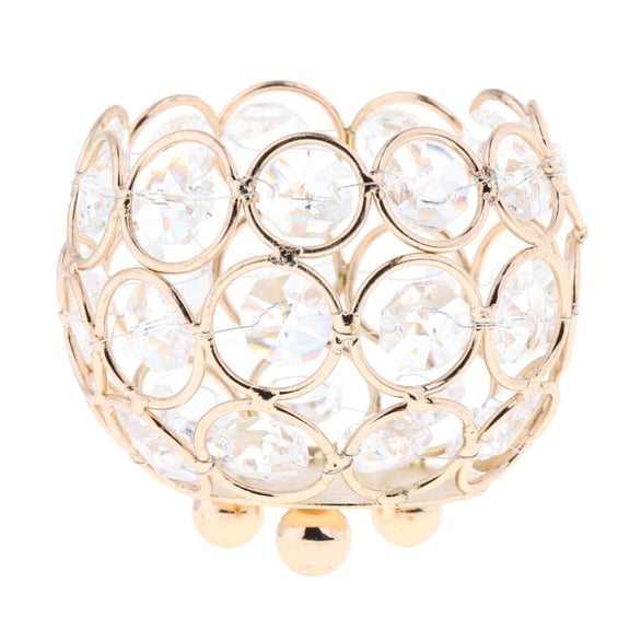 deevoka Crystal Votive Tealight Candle Holder Wedding Supplies Table Centerpieces Golden 8cm