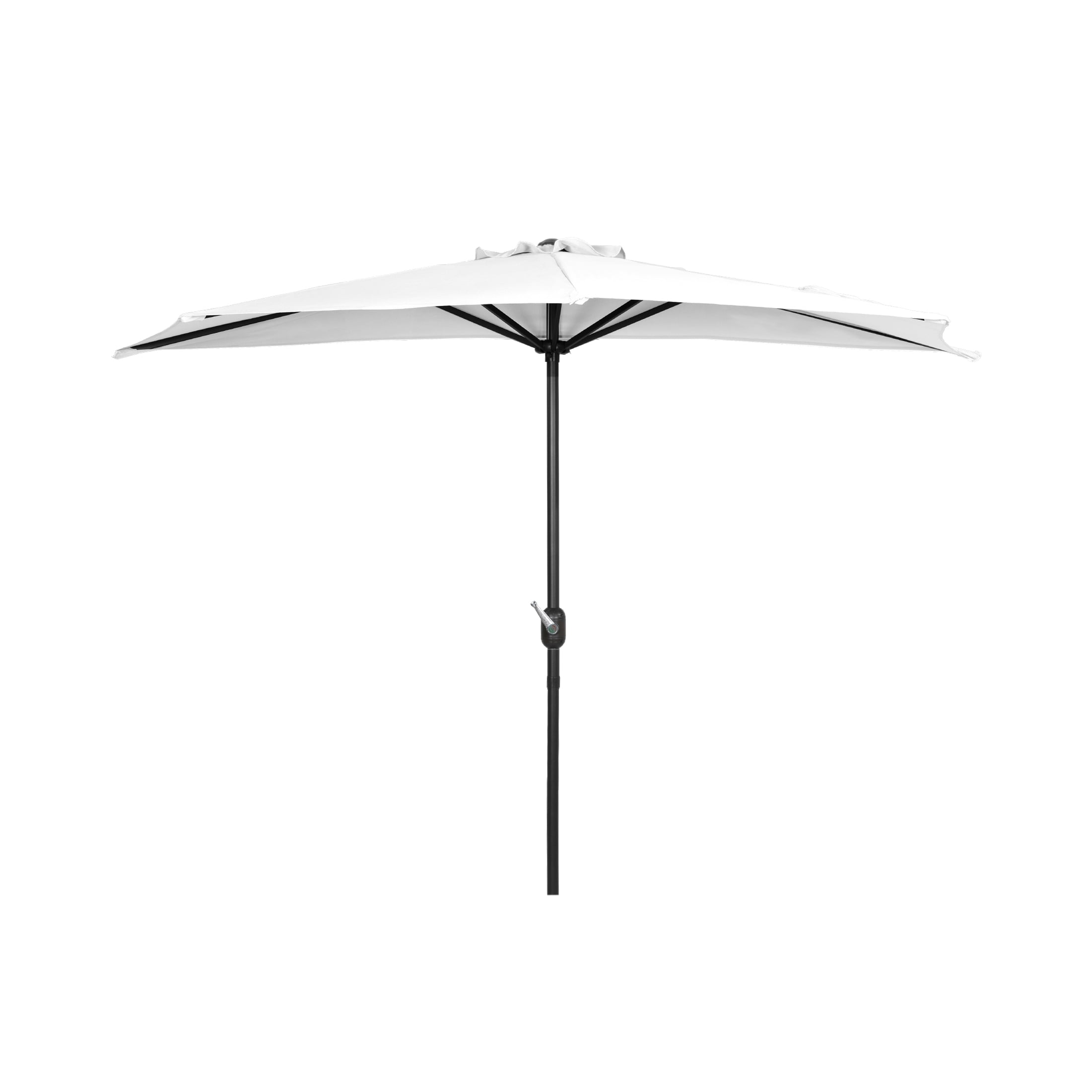 WestinTrends Lanai 9 Ft Outdoor Patio Half Umbrella, Small Grill Deck Porch Balcony Shade Umbrella with Crank, White