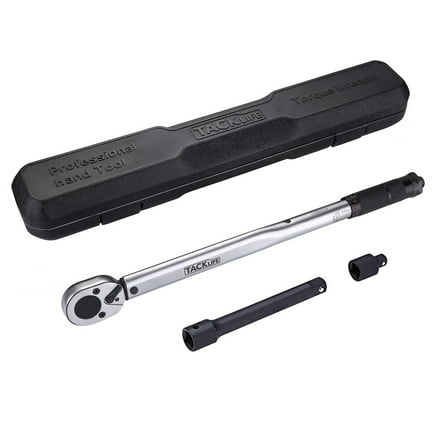 Tacklife HTW2C, 1/2 inch Drive Click Torque Wrench Durable Reversible Ratchet Wrench 2 Piece Pack