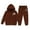 Brown, variant on Big Girls Outfits Set Cute Letter Print Hoodie Pants Comfy Casual Two Piece Outfit Kids Winter Wear Clothing Pink Size 8-9T