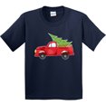 thumbnail image 3 of Inktastic Christmas Vintage Truck with Christmas Tree Youth T-Shirt, 3 of 5