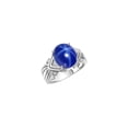thumbnail image 4 of RYLOS Rings for Women 14K White Gold Ring 12X10MM Gemstone &  Diamonds Great Ring for Middle or Pointer Finger Blue Star Sapphire Jewelry Size 11.5, 4 of 8