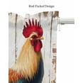 thumbnail image 5 of Retro Rooster Kitchen Valances for Windows Farmhouse Linen Window Valance Curtain for Living Room Window Treatment Watercolor Vintage Rooster Art Valance Rod Pocket Topper Drape, 54 x 18 Inch, 5 of 6