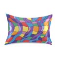 thumbnail image 7 of Yayeee Pillowcase Standard Size Set of 2 Satin Wrinkle Resistant Pillow Case, Yellow Wavy Plaid, 7 of 7