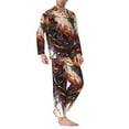 thumbnail image 2 of Naloa Colorful Abstract Eagle Men’s Pajamas Set - Long Sleeve Button Down Sleep Shirt and Pajama Bottoms Sleepwear Set-X-Large, 2 of 7