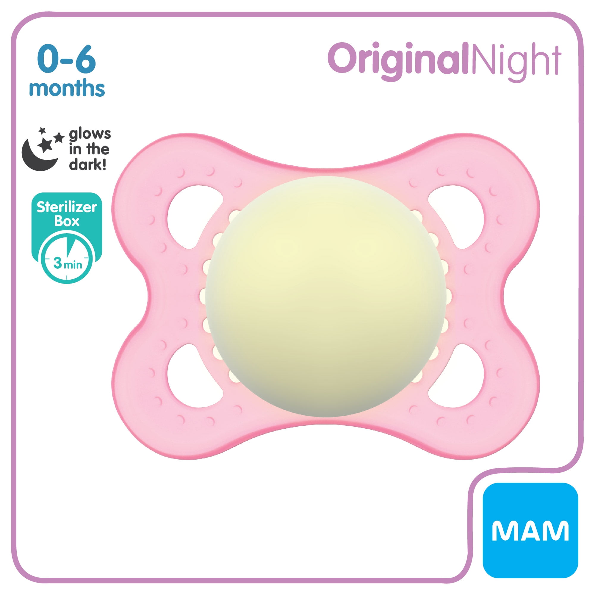 MAM Night Pacifier, 0-6 Months, 2 Pack