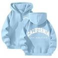 thumbnail image 2 of Women Hoodies Womens Oversized Hoodie Women's Casual Zip Up Hoodie With Bow Print Pullover Sweatshirt For Daily Wear In Spring Fall Winter Basic Comfortable Fashion Outerwear Blue - XXL, 2 of 4