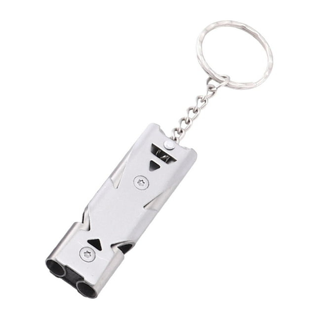 Sifflets de Survie en Acier Inoxydable, Doubles Tubes Sifflet de Sécurité Portable Extérieur