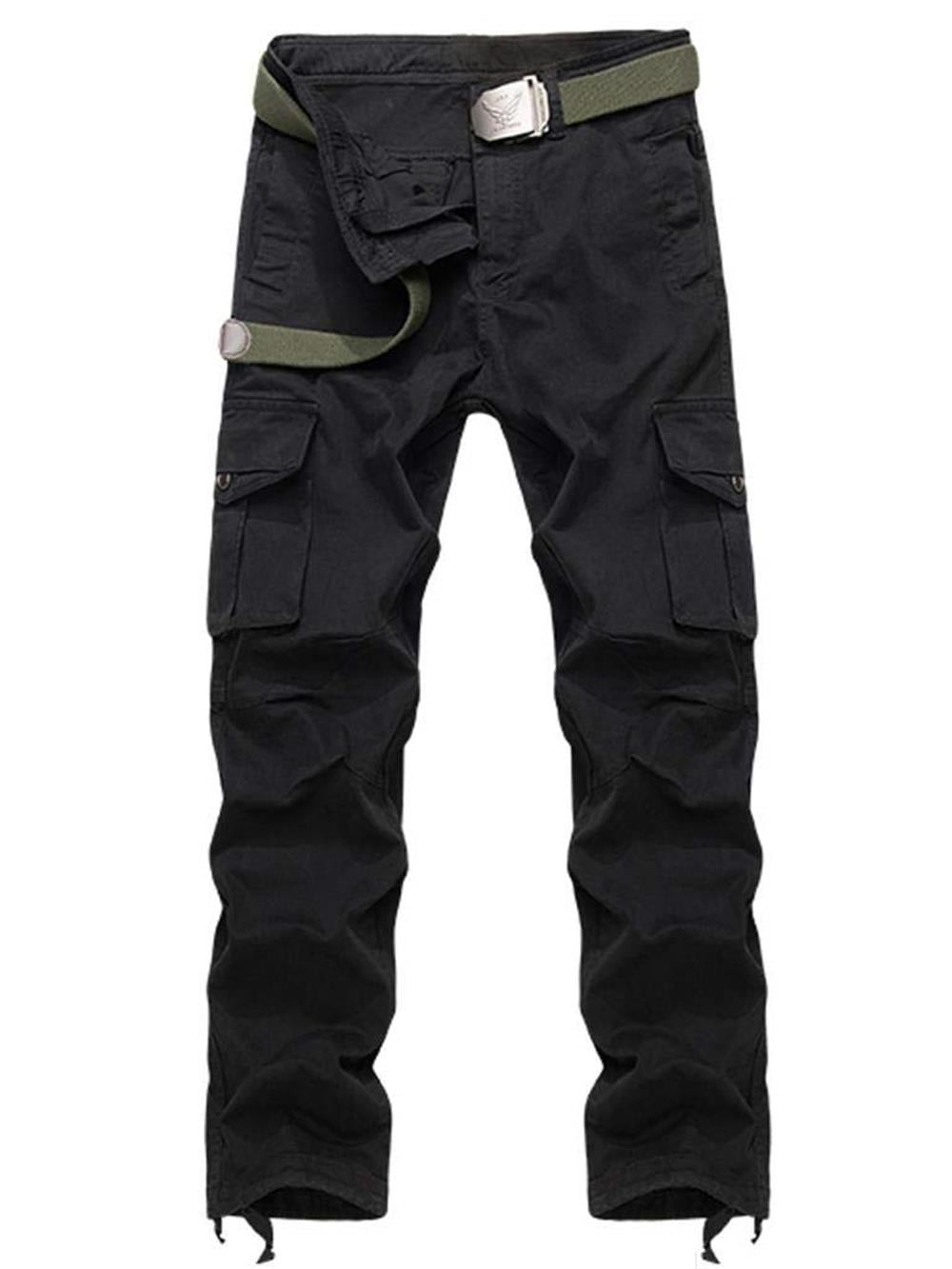 TRGPSG Men's Cotton Cargo Pants with Multi Pockets Outdoor Work Pants ...