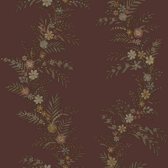 Chris Loves Julia Posy Cranberry Peel & Stick Wallpaper