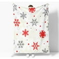 thumbnail image 3 of Christmas Throw Blanket Winter Snowflakes Holiday Blankets and Throws Super Soft Fleece Blanket Warm and Cozy Throws for Winter Bedding, Couch and Sofa, 50 x 60 Inch (Red/Grey Snowflake), 3 of 6