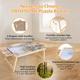 thumbnail image 2 of 1500 Piece Puzzle Board With Folding Legs And 2 Sliding Drawers,34" X 26" Wooden Jigsaw Puzzle Table,Wood Puzzle Tray For Adults, 2 of 7