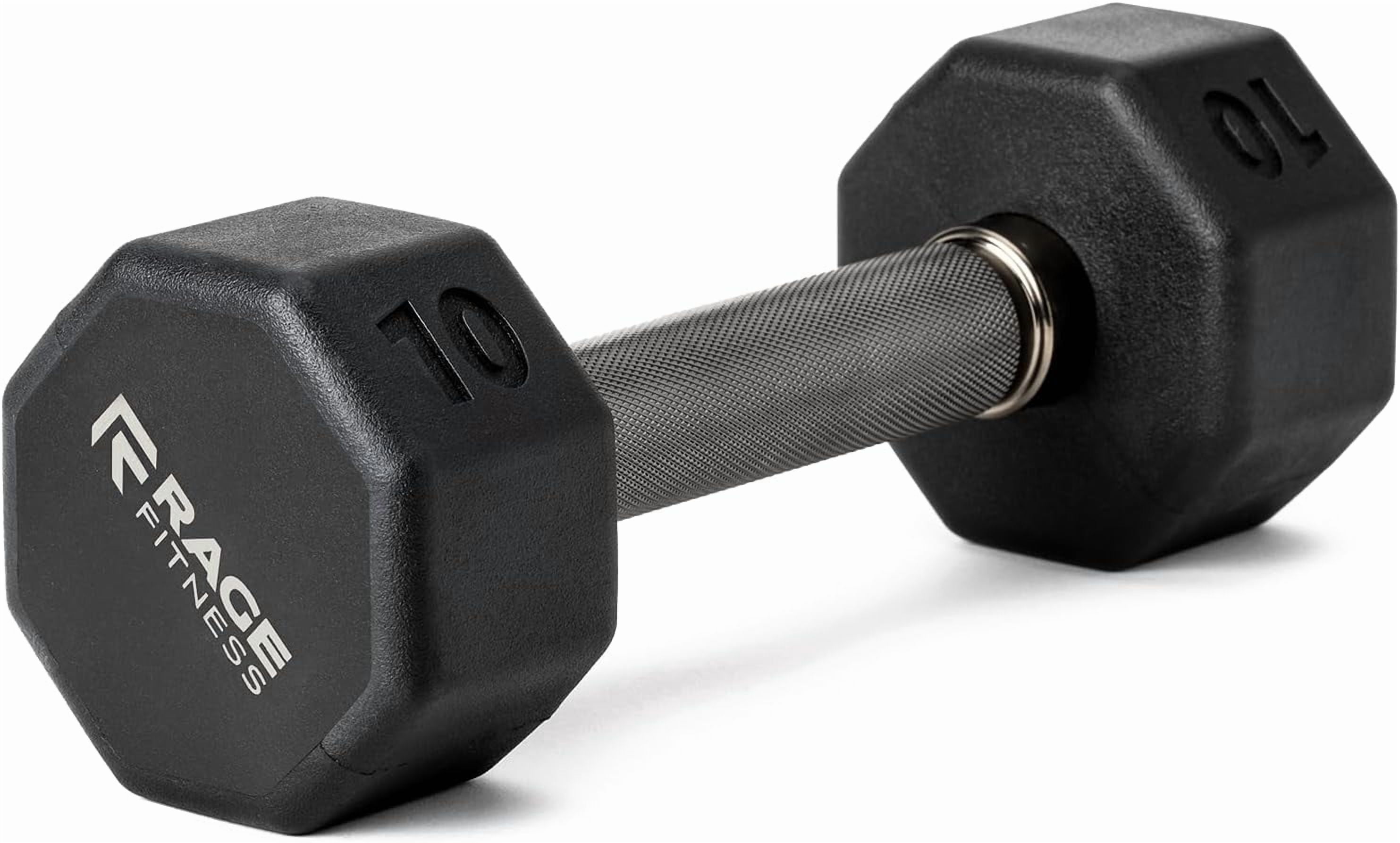 Rubber Coated Dumbbells - No Roll Design Easy-Grip Steel Knurled Handle, Weights Dumbbells Set for Strength Training - Ideal Weights Set for Home Gym - 10-60 LBS SOLD INDIVIDUALLY