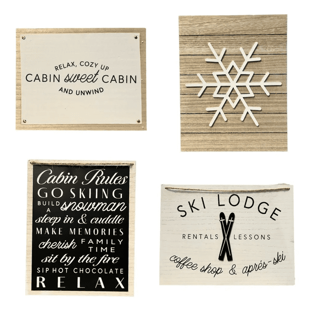 Set 4 Cuadros Decorativos De Madera Frases Arte Hogar