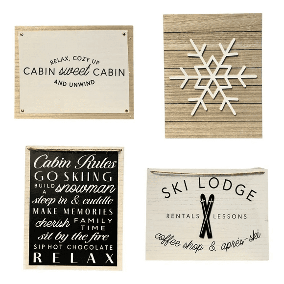 Set 4 Cuadros Decorativos De Madera Frases Arte Hogar