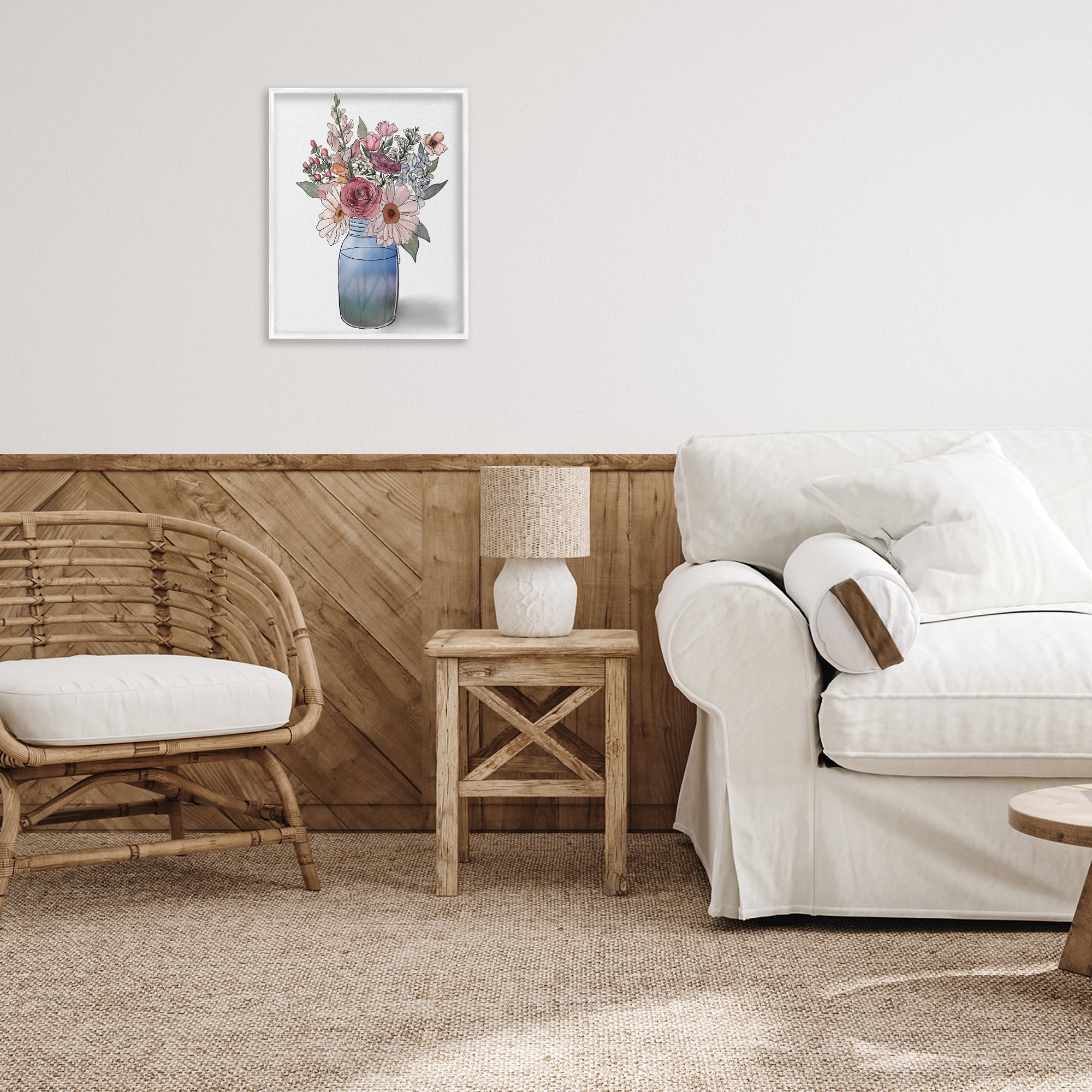 Stupell Industries Farmer's Market Vase White Framed Giclee Art, design by Alisha Kiara Design