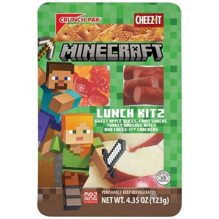Crunch Pak Minecraft Snack Sliced Sweet Apples, Fruit Snacks, Turkey Bites, and Cheez-Its 4.35oz