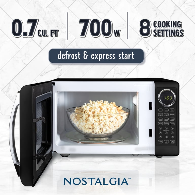 Nostalgia 0.7 cu ft Retro Microwave Oven, 700W Countertop