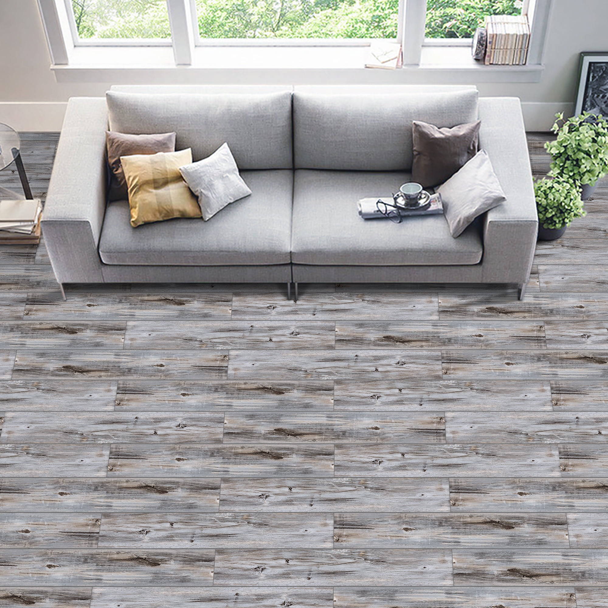 UMIGGEE Multi-color Vinyl Flooring 6"x35" (10-pcs) Peel and Stick Floor Tile Self-Adhesive DIY Flooring Tiles Grain Feel for Kitchen Dinning Room Bedroom Home Decoration (Cover 14.5 Sq. ft)