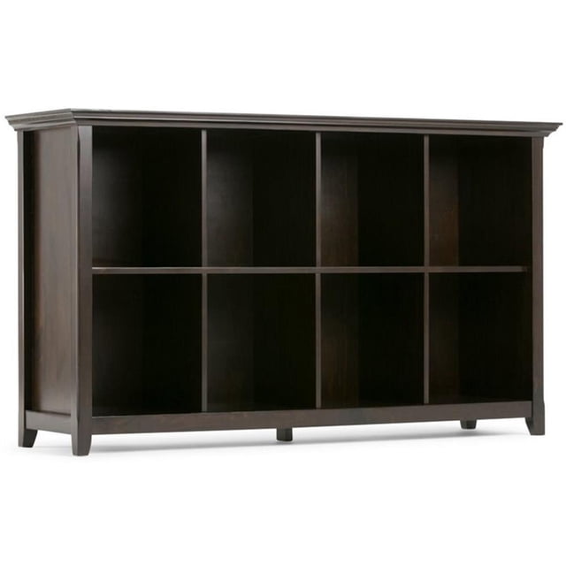 Allora Table Console en Bois Massif avec Rangement à 8 Cubes Hickory Brun
