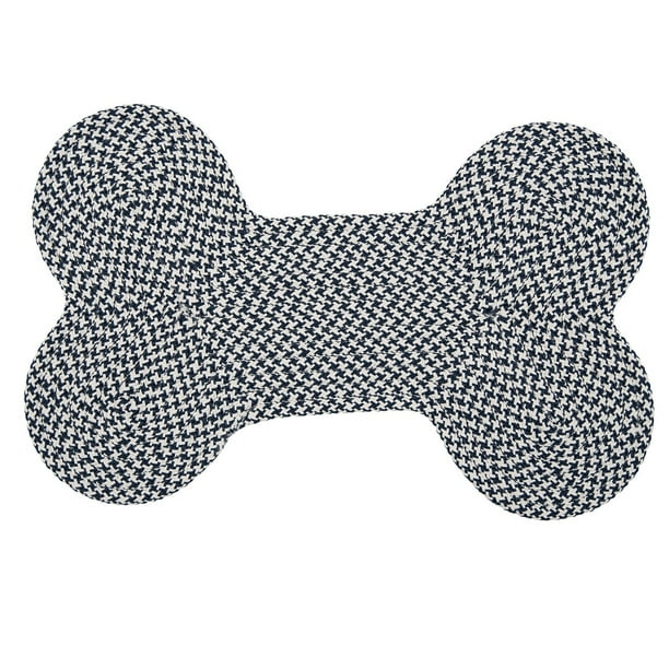 34” Navy Blue Dog Bone Shaped Throw Rug
